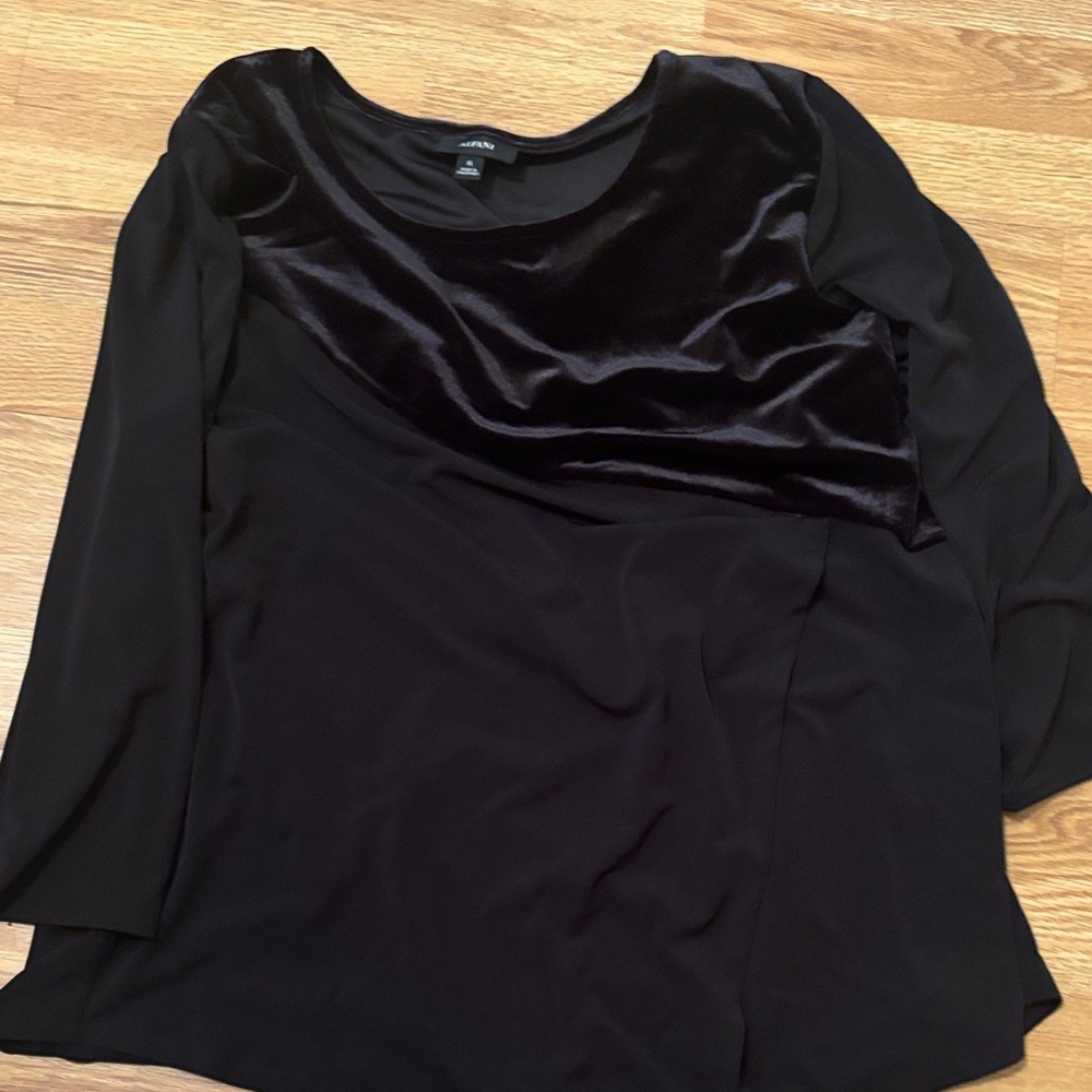 Alfani Elegant Black Velvet Blouse